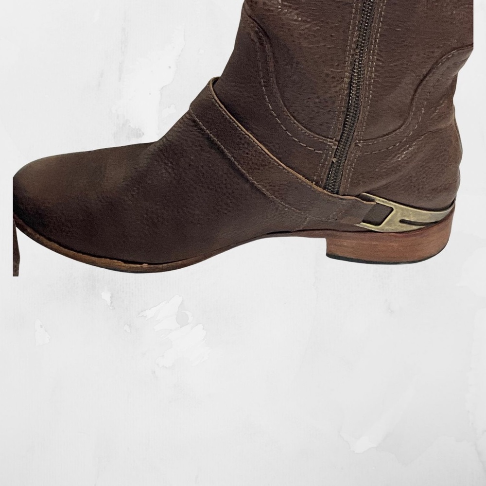 UGG Leather Western Boots Women’s 8 Brown Tall Harness Zip Equestrian - Picture 12 of 13